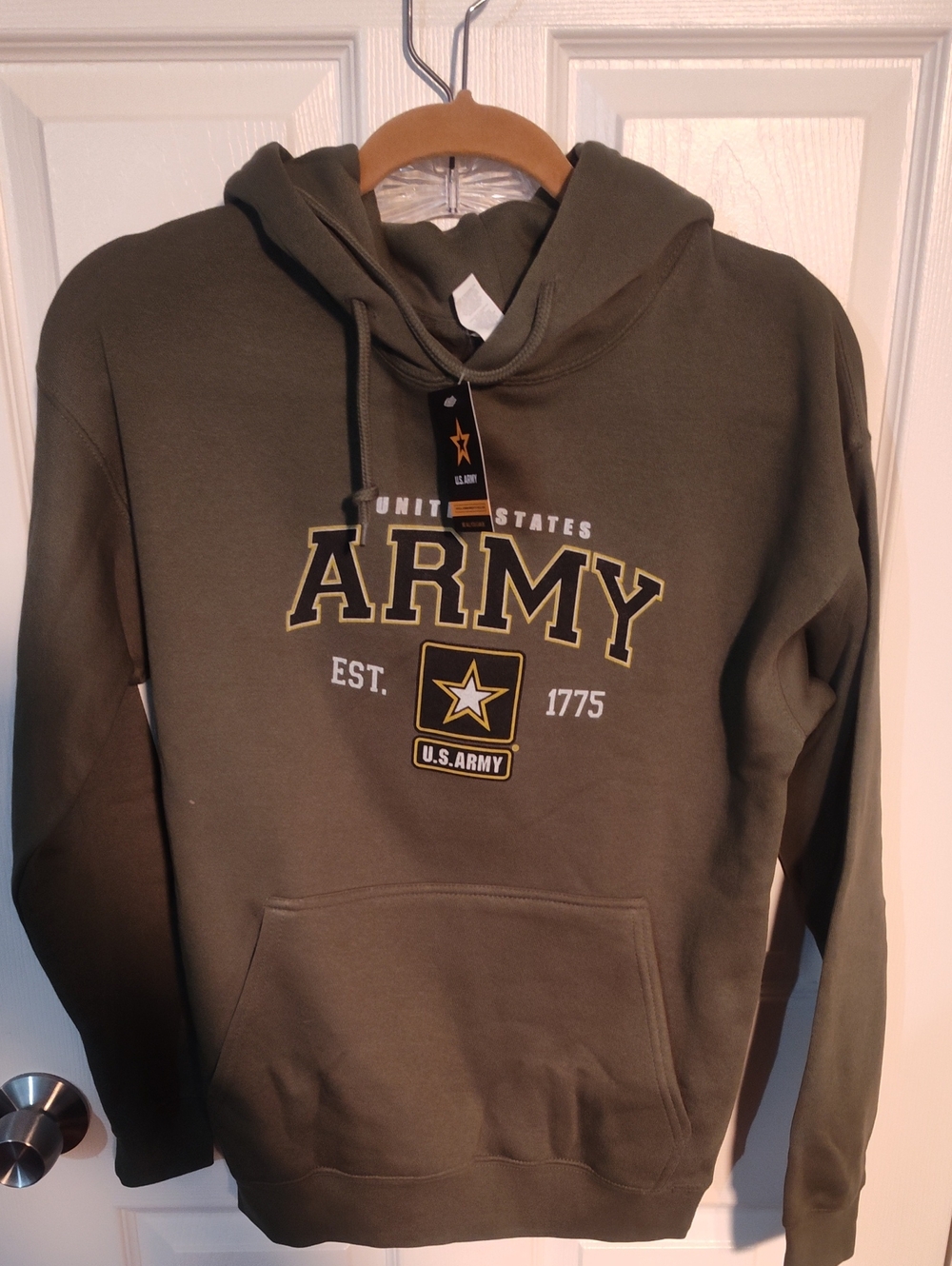 U.S. Army Olive Green Crewneck Hoodie with Emblem